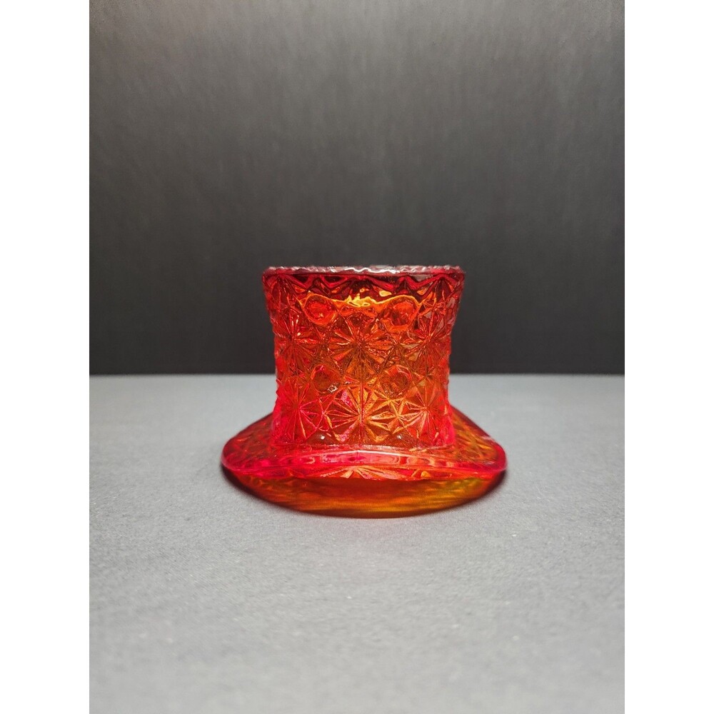 Fenton Daisy Button Top Hat Lot Of 6 Amberina x2 White x2 Yellow And Green - Picture 2 of 15